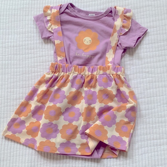 Daisy pinafore dress for toddler girl. Size is 24m. Onesie with pinafore. NWT. - Picture 3 of 14